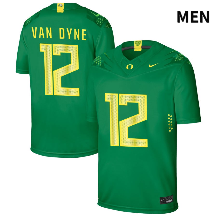 Oregon Ducks Men's #12 Jake Van Dyne Football College Authentic Green NIL 2022 Nike Jersey YNI18O1H